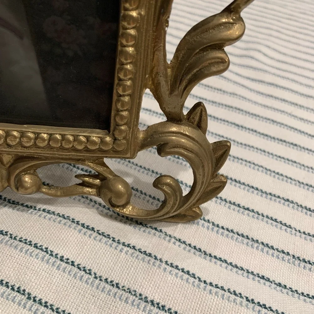 Vintage Ornate Brass Picture Frame